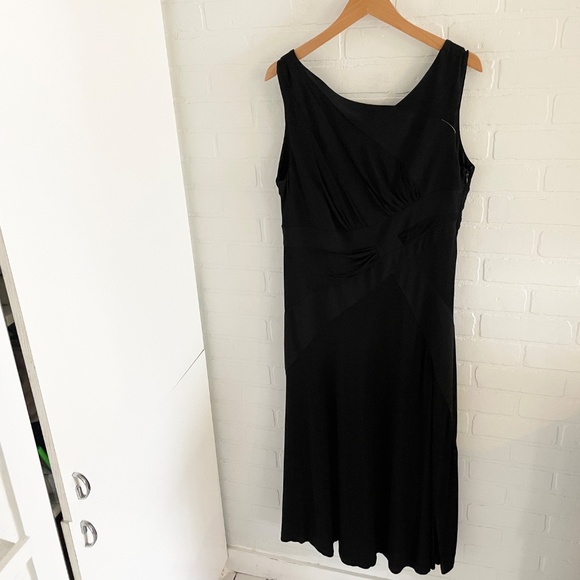 Joseph Tibkoff BLACK FULL LENGTH EVENING GOWN DRESS Formal  Whimsygoth Sz 14 - Picture 2 of 11